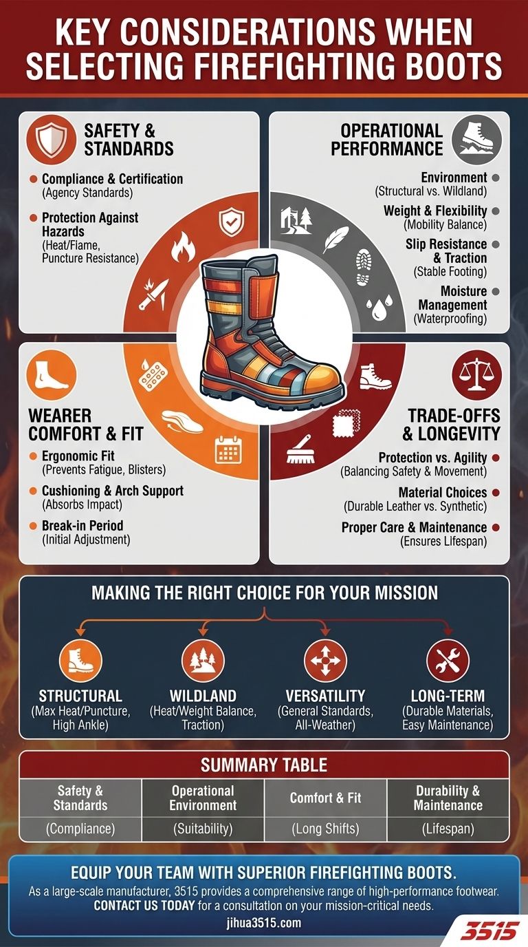 ما هي الاعتبارات الرئيسية عند اختيار أحذية مكافحة الحرائق؟ ضمان السلامة والأداء الأمثل دليل مرئي