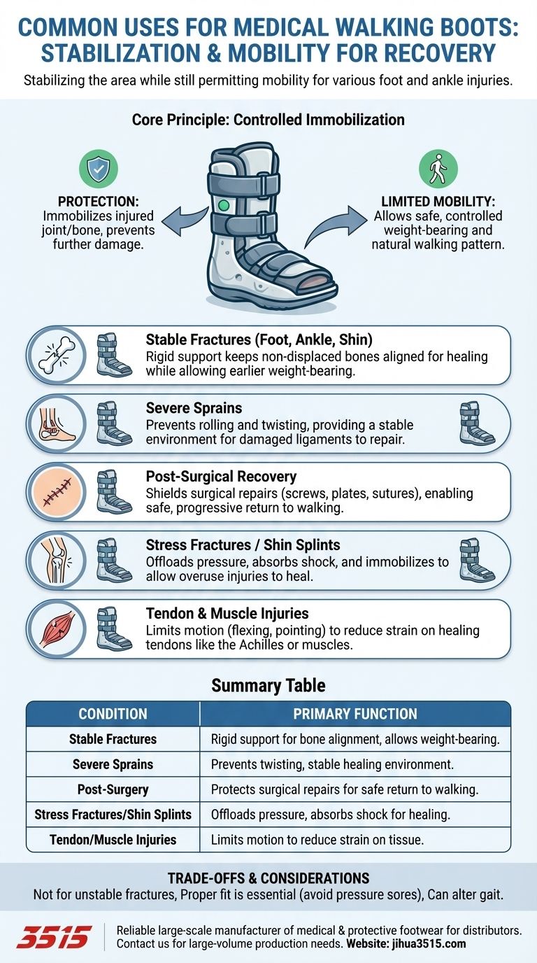 의료용 워킹 부츠는 일반적으로 어떤 상태에 사용되나요? 안전한 치유 및 이동성 가이드 시각적 가이드