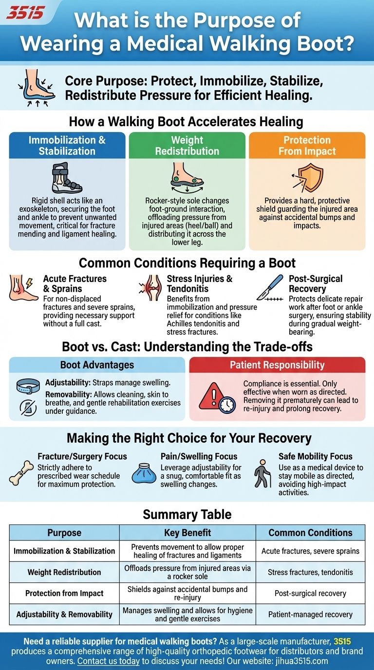 ما هو الغرض من ارتداء حذاء المشي الطبي؟ حماية وعلاج إصابات القدم والكاحل دليل مرئي