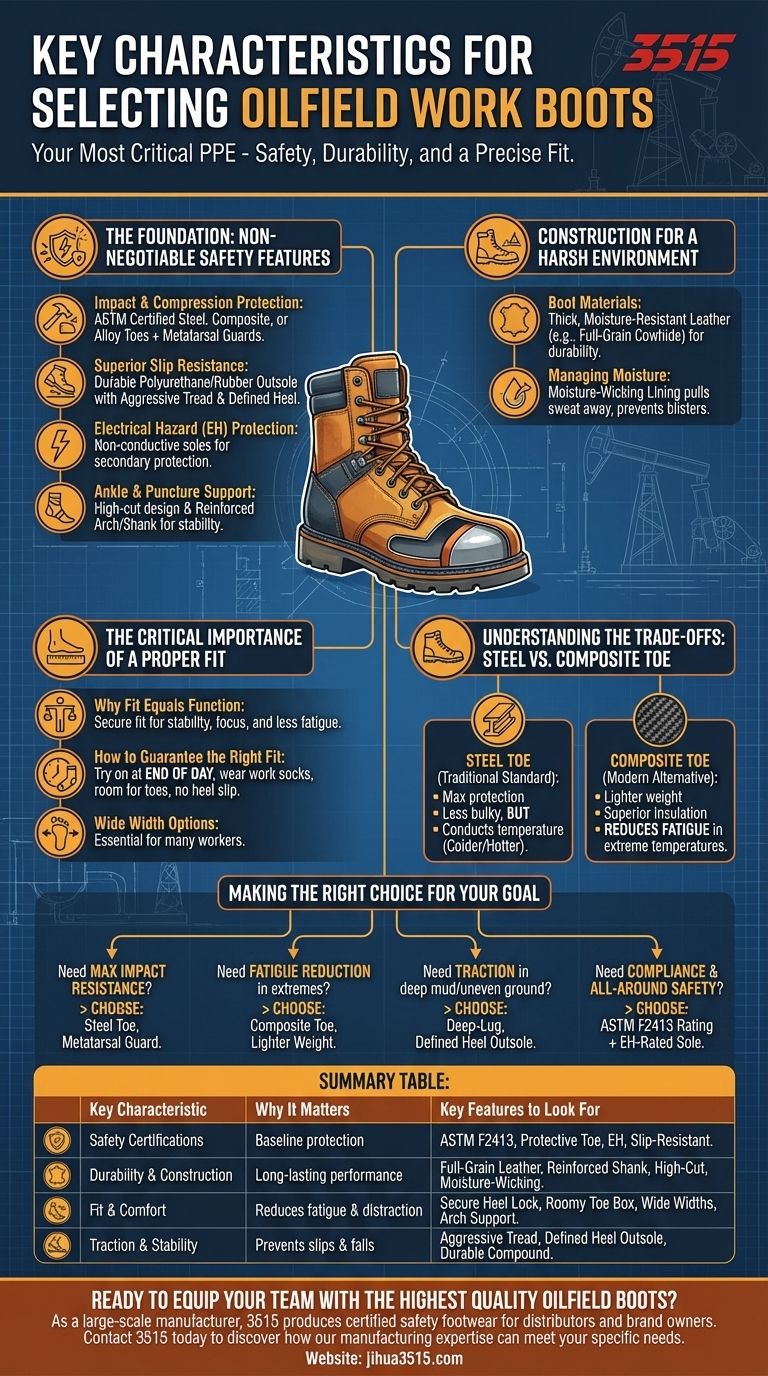 Quelles sont les caractéristiques clés à considérer lors de la sélection de bottes de travail pour le secteur pétrolier et gazier ? Choisissez pour une sécurité et une durabilité maximales Guide Visuel