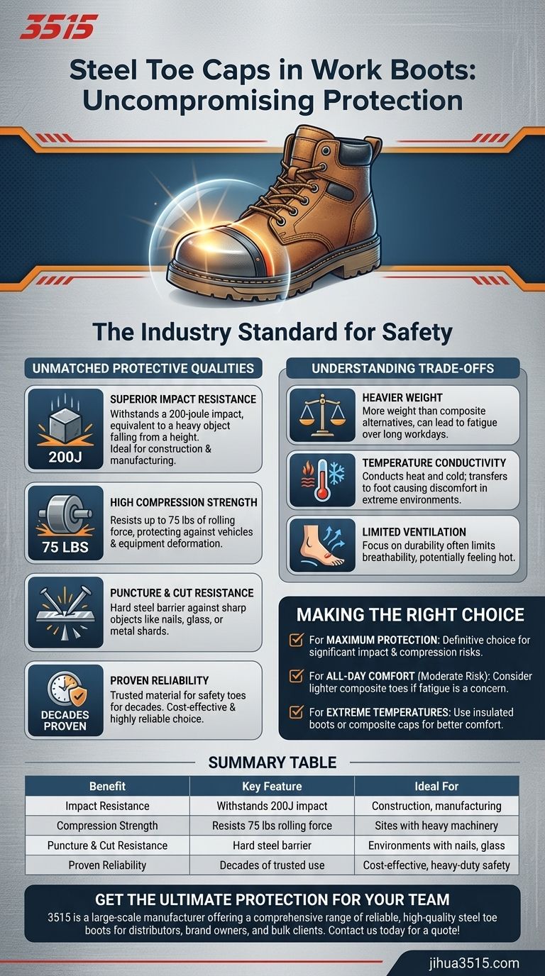 工作靴中的钢包头的优点是什么？为重型工作提供最大程度的保护 图解指南