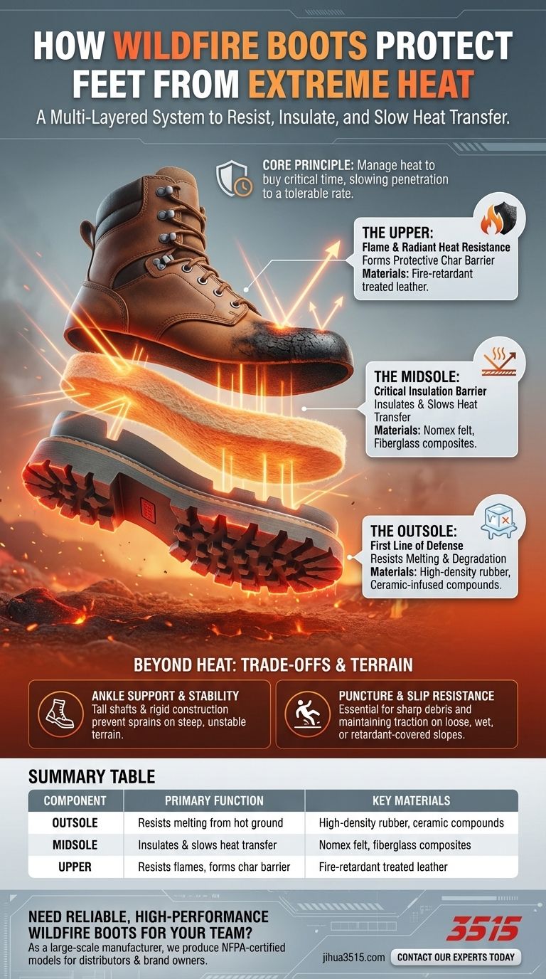 산불 부츠는 어떻게 극한의 열로부터 발을 보호하나요? 다층 방어 시스템 설명 시각적 가이드