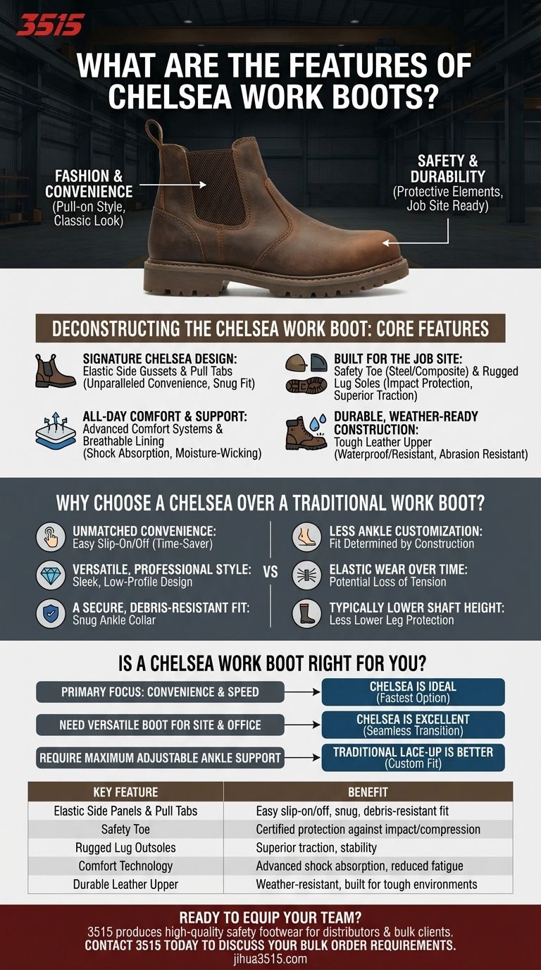 Quelles sont les caractéristiques des bottes de travail Chelsea ? Libérez la commodité et la protection certifiée Guide Visuel
