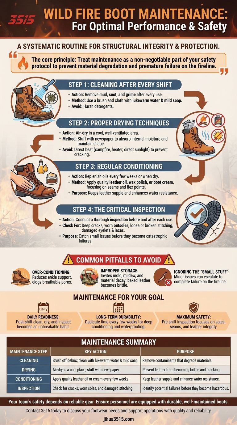 최적의 성능을 위해 산불 진화용 부츠는 어떻게 관리해야 할까요? 수명과 안전을 위한 가이드 시각적 가이드
