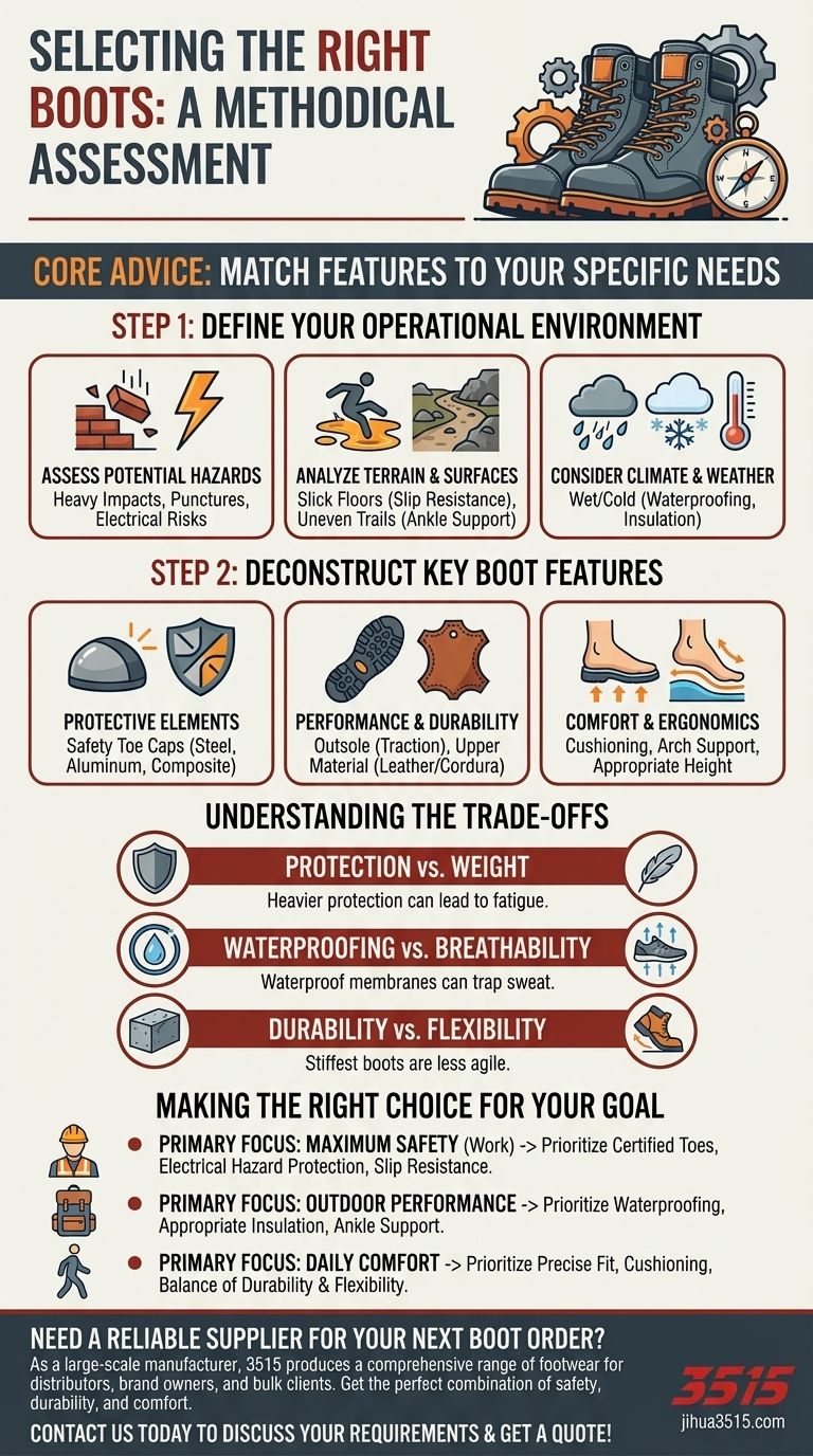 What advice is given for selecting the right boots? A Step-by-Step Guide to Finding Your Perfect Fit Visual Guide