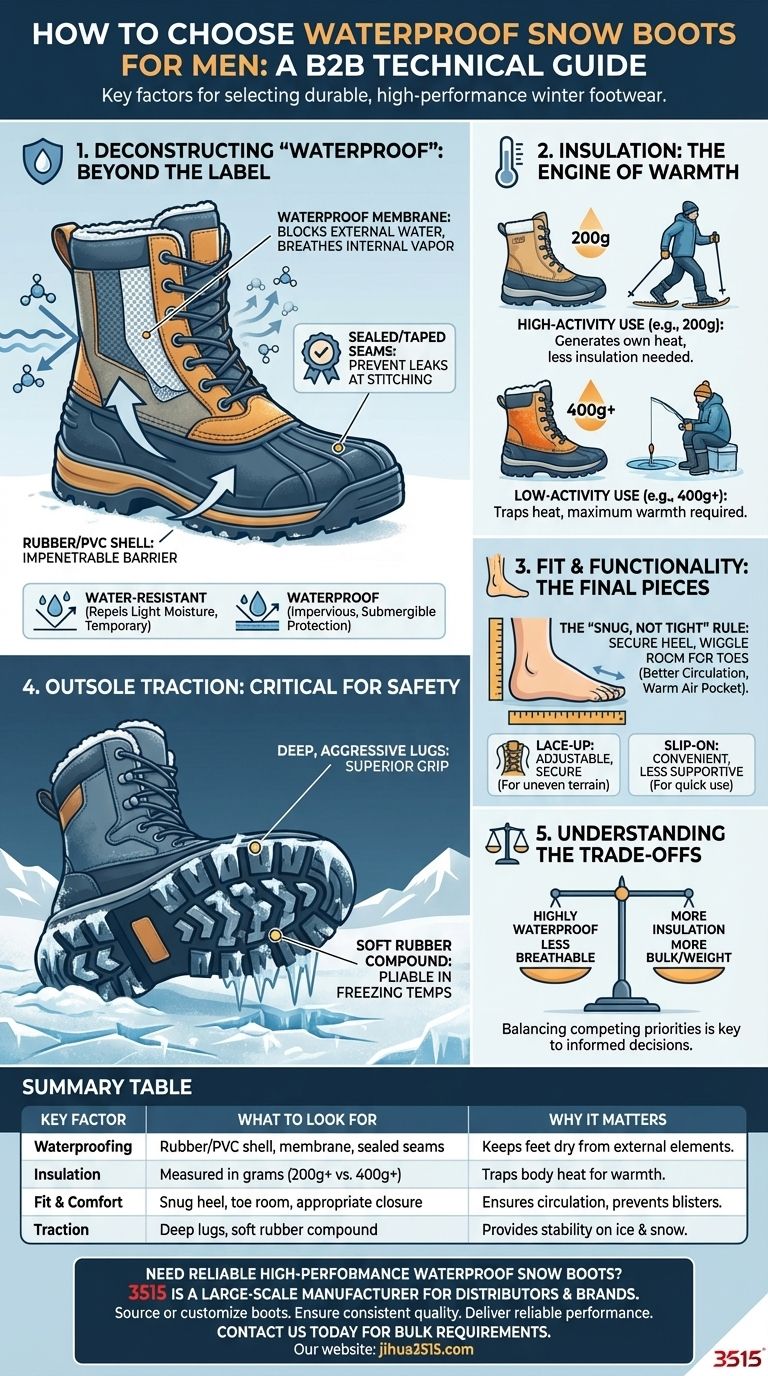 Quels facteurs prendre en compte lors de la sélection de bottes de neige imperméables pour hommes ? Un guide technique Guide Visuel