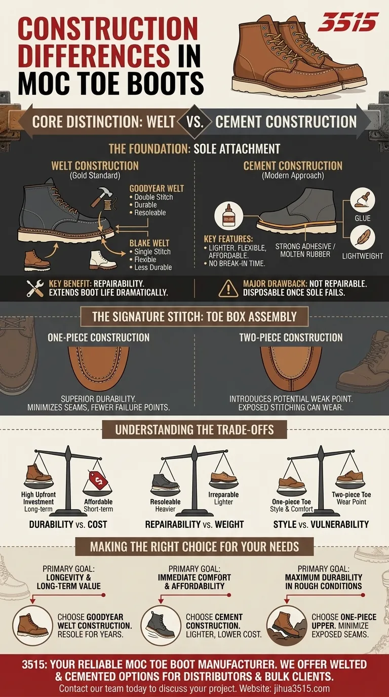 モックトゥブーツの構造の違いとは？耐久性と価値に最適な構造を選びましょう ビジュアルガイド