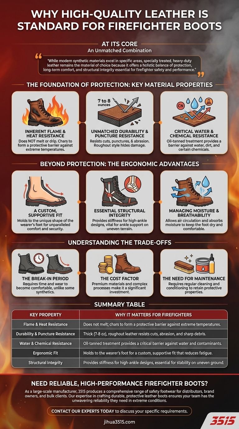 为什么优质皮革是消防员靴子的常见材料？无与伦比的防护与耐用性 图解指南