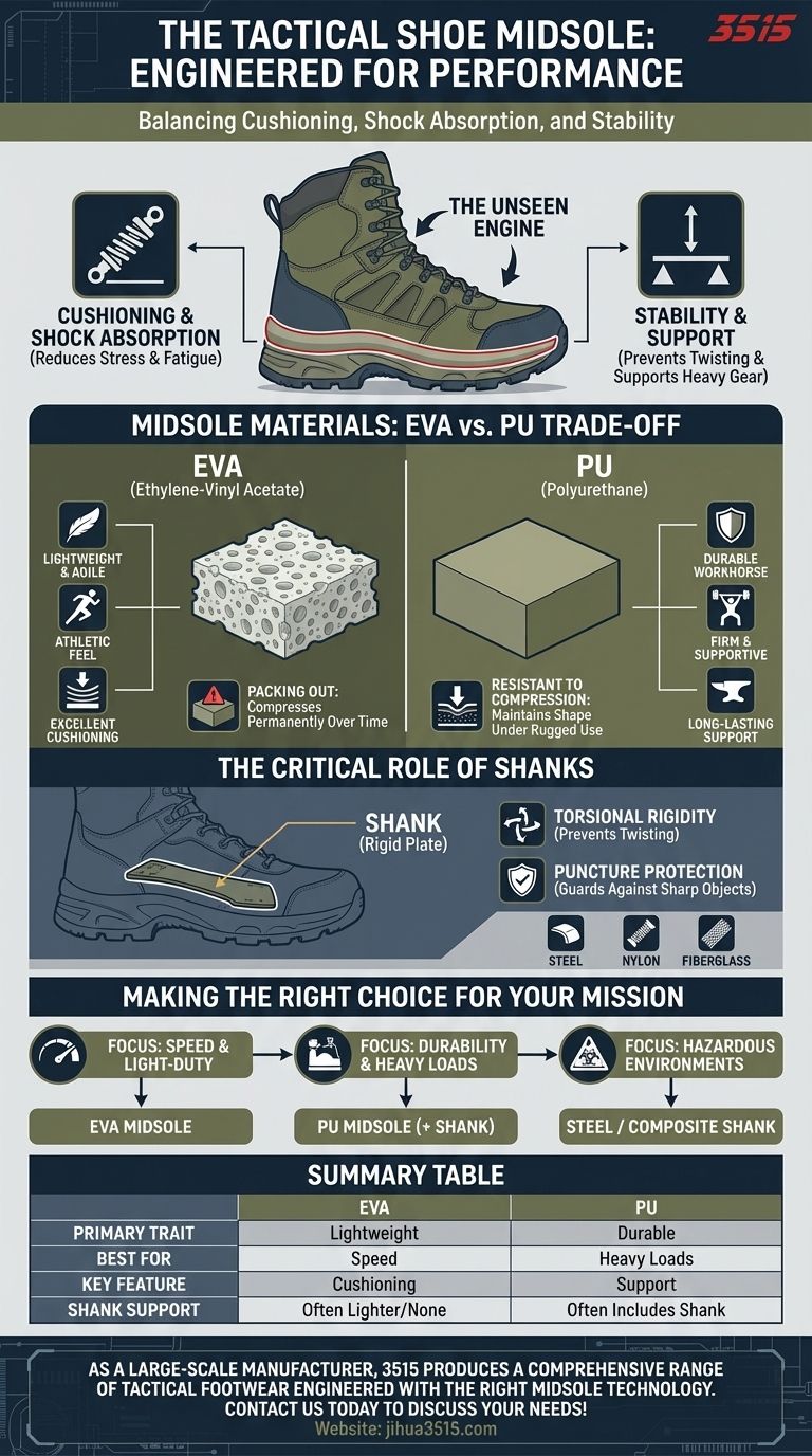 ما هي خصائص النعل الأوسط للأحذية التكتيكية؟ ابحث عن التوازن المثالي بين الدعم والمتانة دليل مرئي