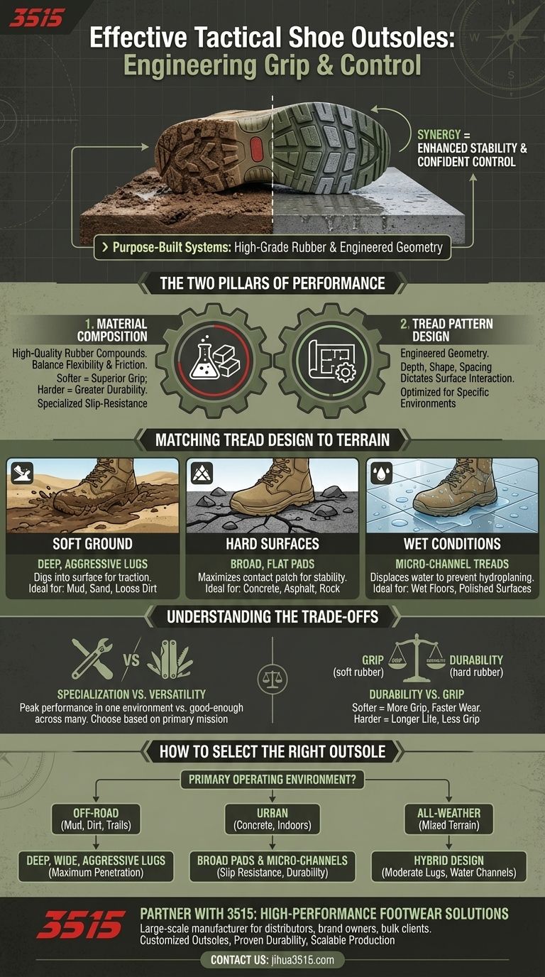 ما الذي يجعل نعال الأحذية التكتيكية فعالة؟ علم التماسك والثبات دليل مرئي