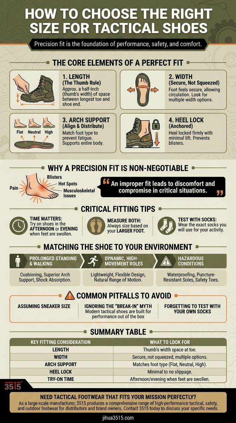 ¿Cómo elegir la talla correcta para calzado táctico? Una guía de ajuste de precisión para profesionales Guía Visual