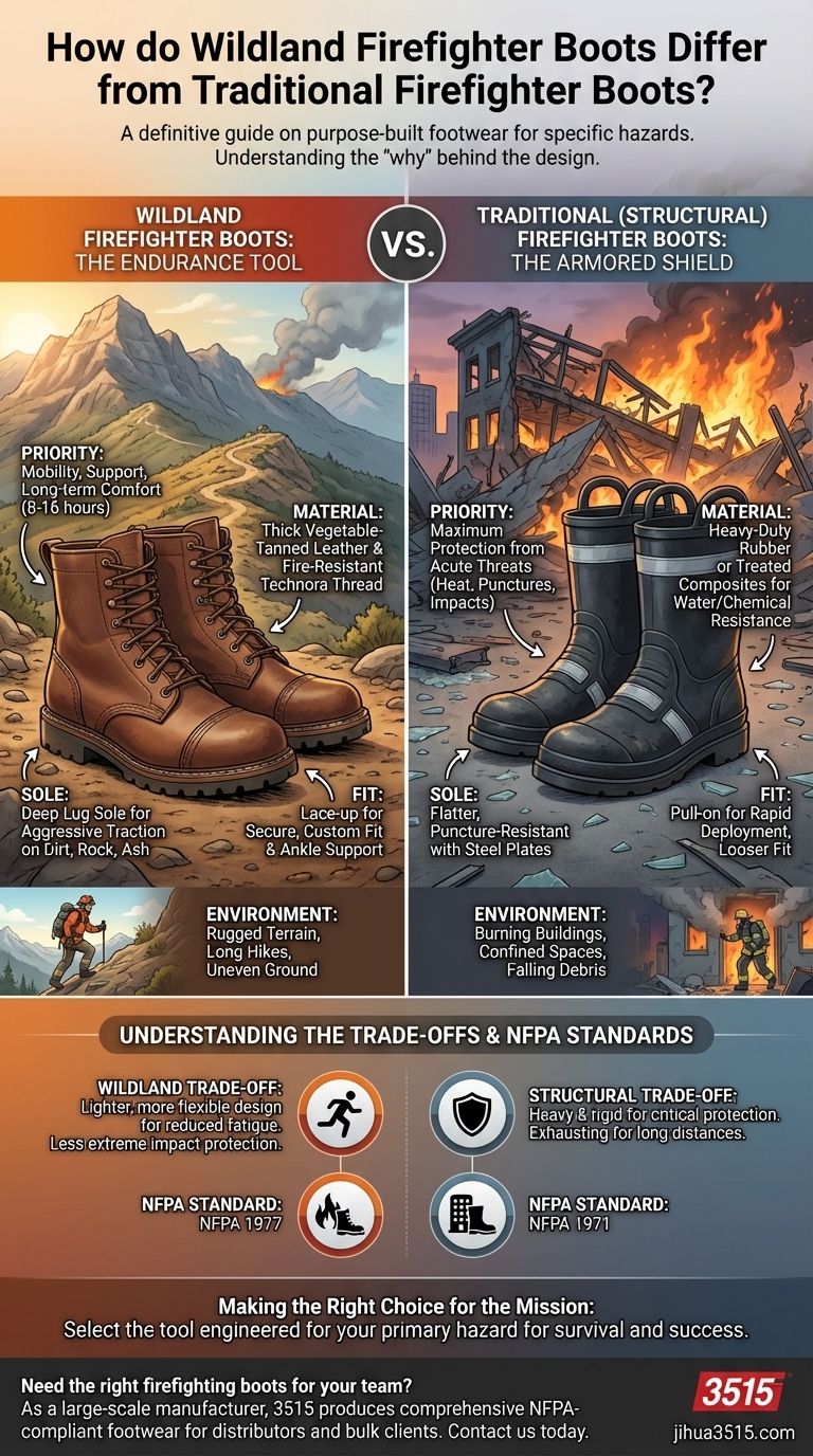 산불 소방관 부츠는 일반 소방관 부츠와 어떻게 다릅니까? 올바른 장비 선택 가이드 시각적 가이드