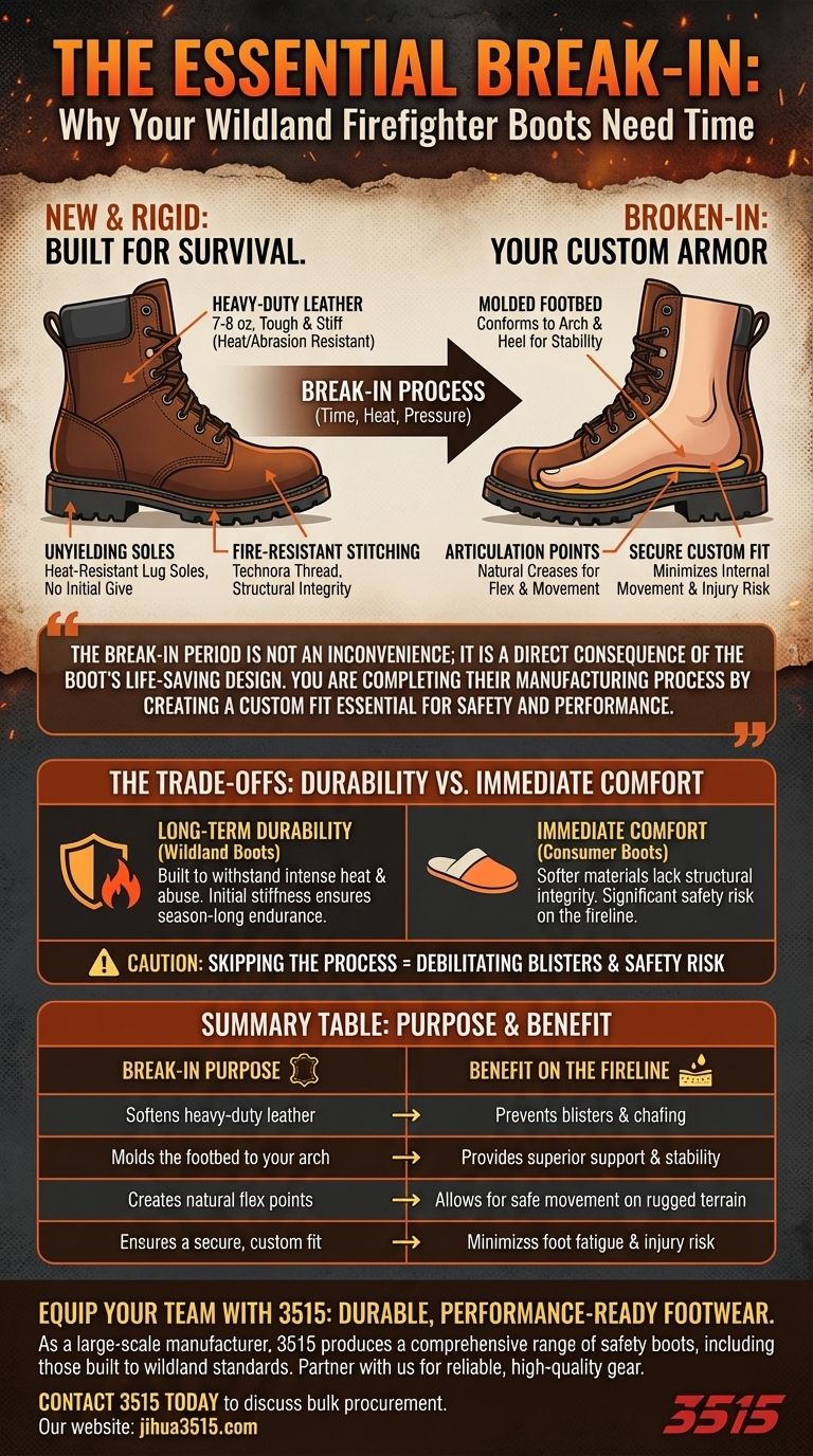 ¿Por qué es necesario un período de rodaje para las botas de bombero forestal? Es una característica de seguridad, no un defecto Guía Visual