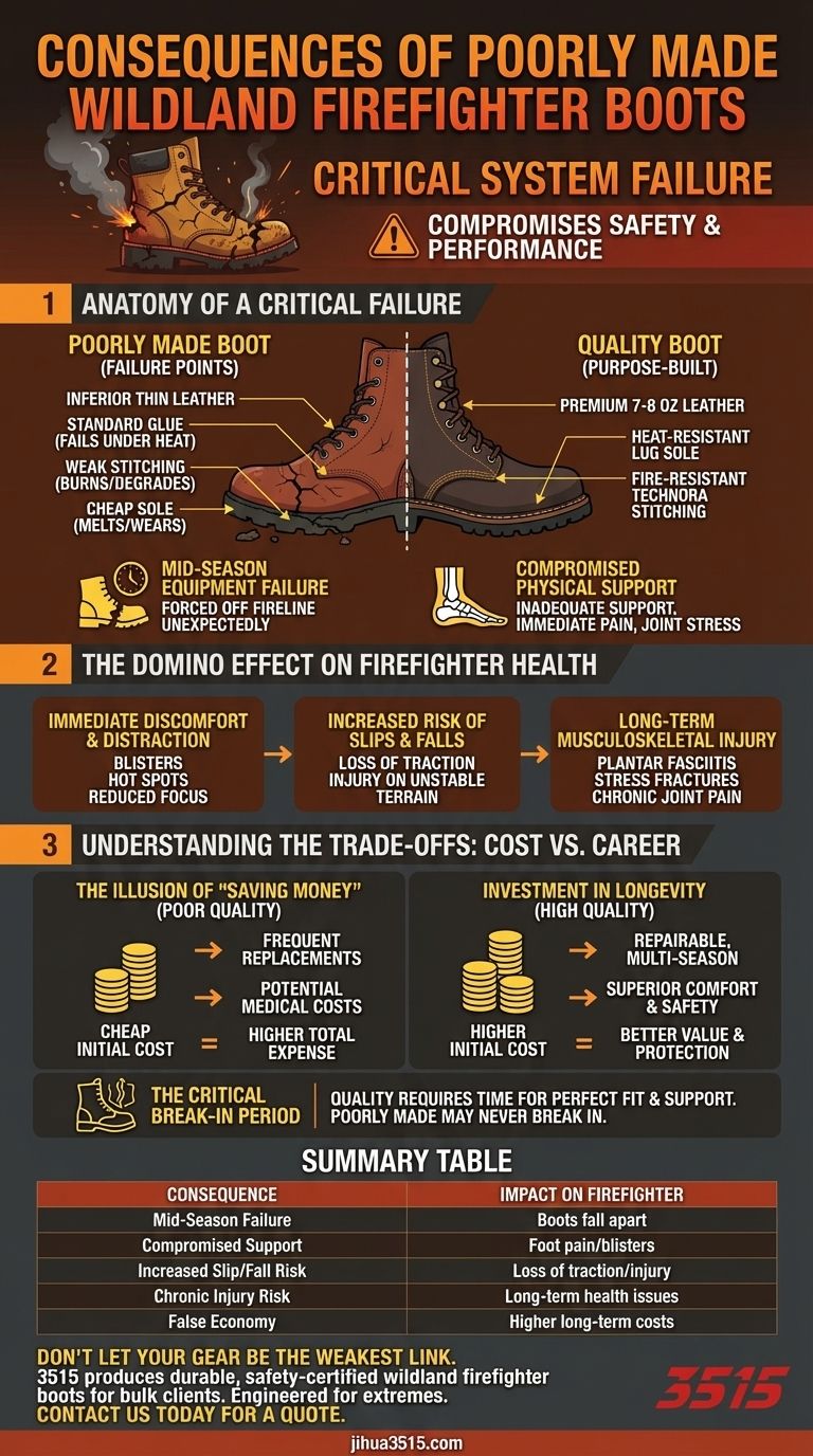 Was sind die Folgen der Verwendung schlecht gefertigter Waldbrandbekämpfungsstiefel? Schützen Sie Ihre Sicherheit und Leistung Visuelle Anleitung