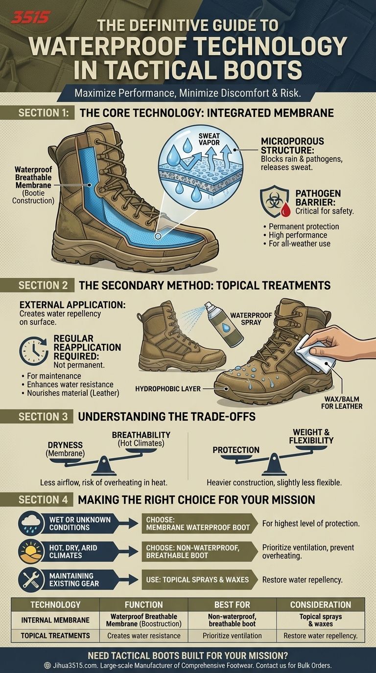 Quali tecnologie impermeabili vengono utilizzate negli scarponi tattici? Sblocca prestazioni e protezione per tutte le condizioni atmosferiche Guida Visiva