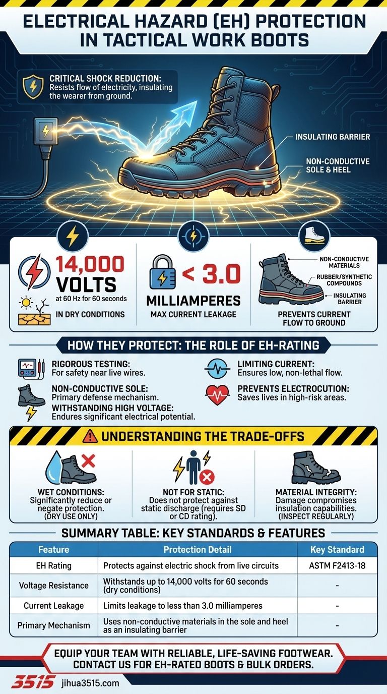 Quale protezione dai pericoli elettrici offrono gli stivali da lavoro tattici? Sicurezza essenziale per lavori ad alta tensione Guida Visiva
