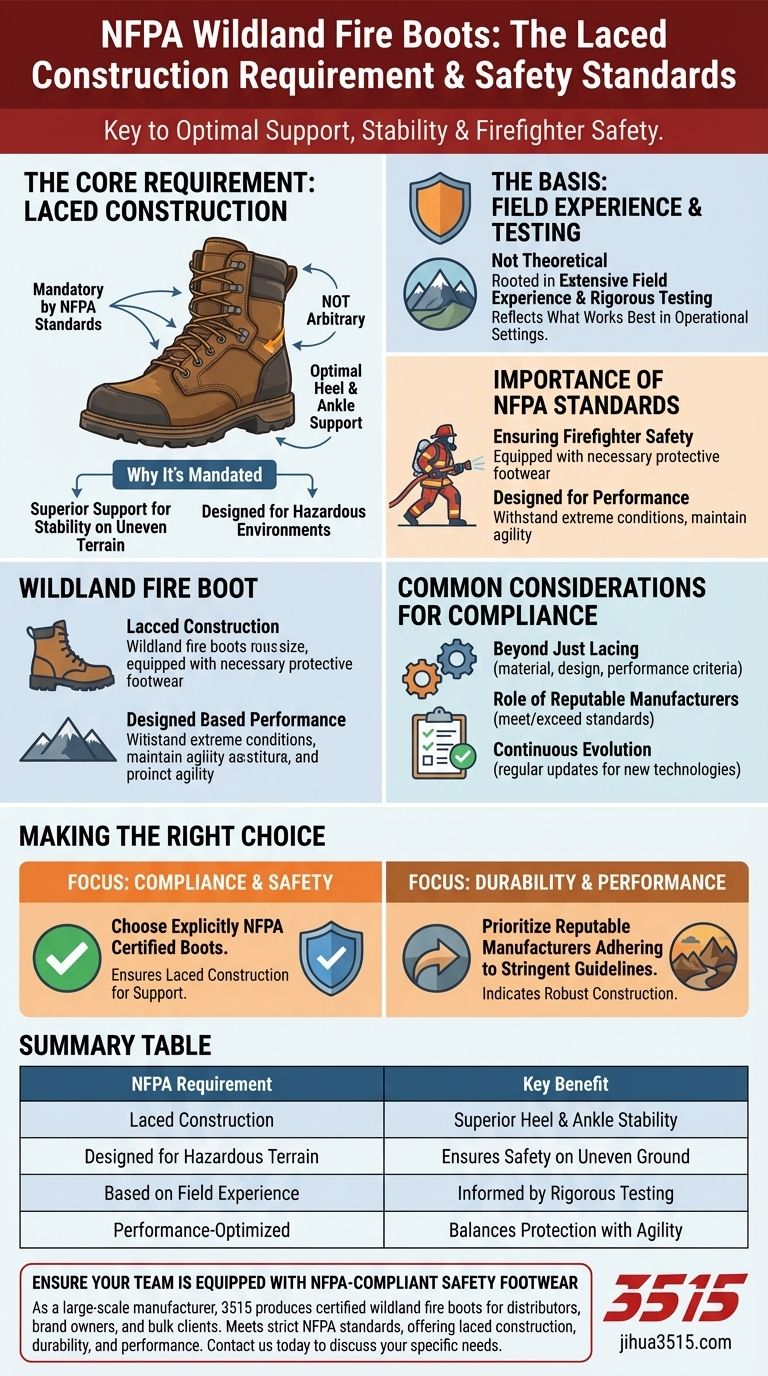 Quel type de construction de bottes est requis par les normes NFPA ? Conception essentielle à lacets pour les pompiers de feux de forêt Guide Visuel
