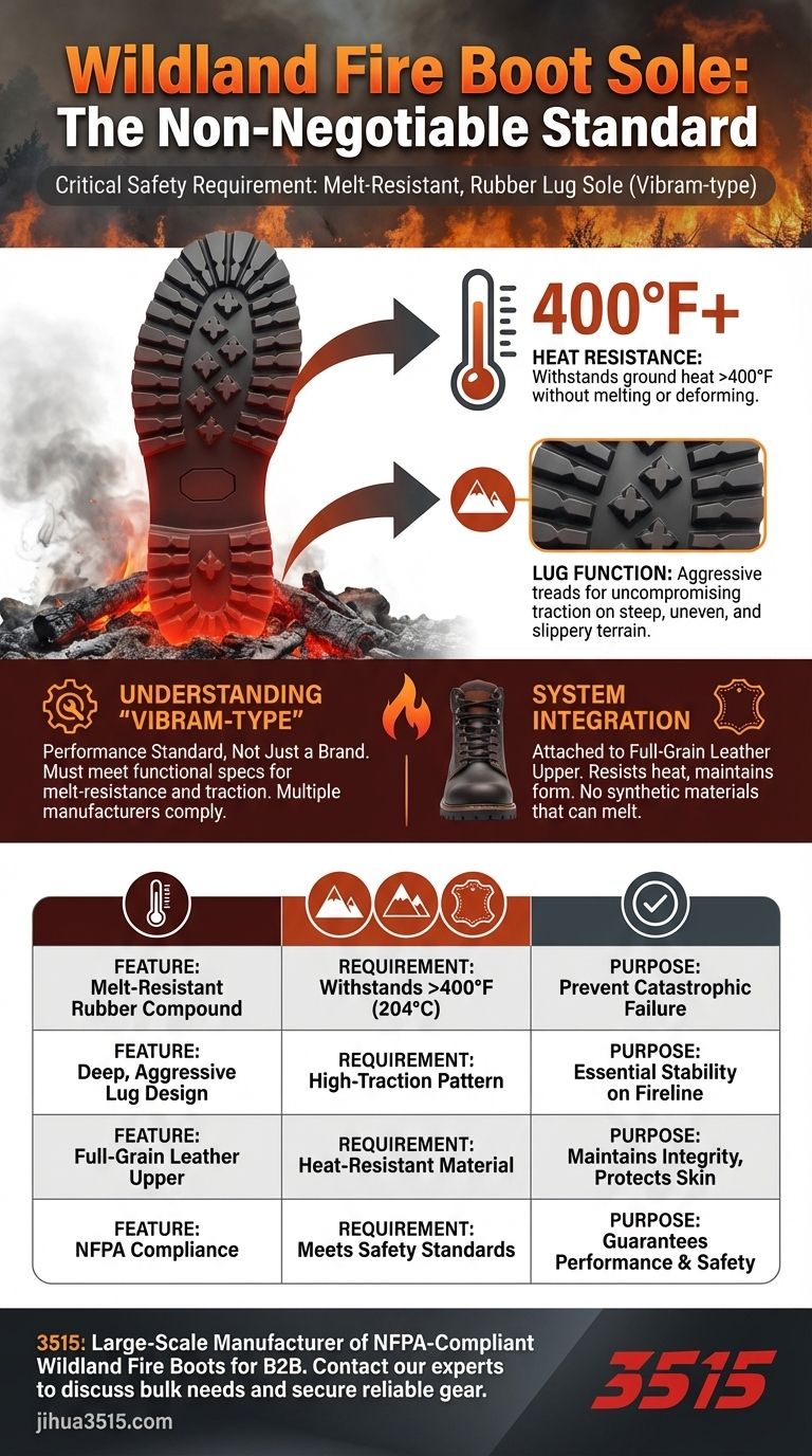 What type of sole is required for wildland fire boots? The Critical Safety Standard Explained Visual Guide