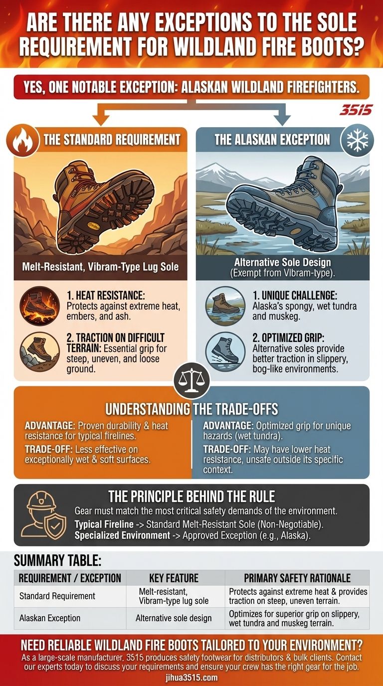 ¿Existen excepciones al requisito de suela única para las botas de lucha contra incendios forestales? La exención de Alaska explicada Guía Visual