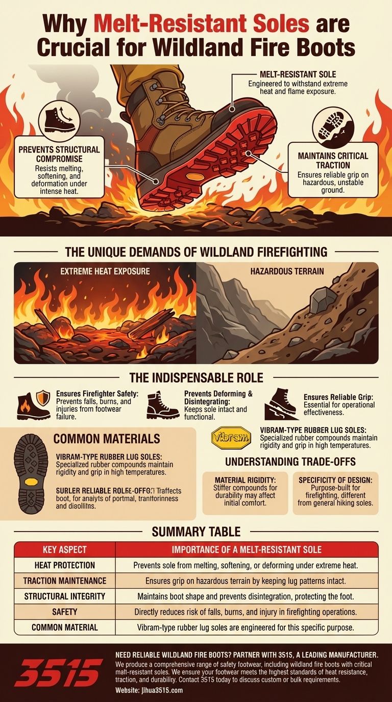 Warum ist eine schmelzfeste Sohle für Waldbrandstiefel wichtig? Unerlässlich für die Sicherheit und Traktion von Feuerwehrleuten Visuelle Anleitung