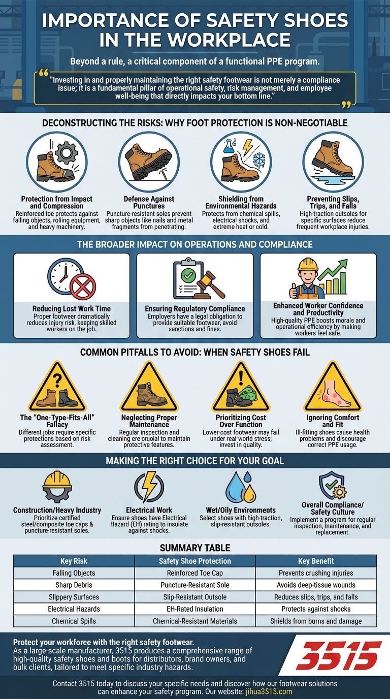 What is the importance of wearing safety shoes in the workplace? Protect Your Team and Your Bottom Line Visual Guide