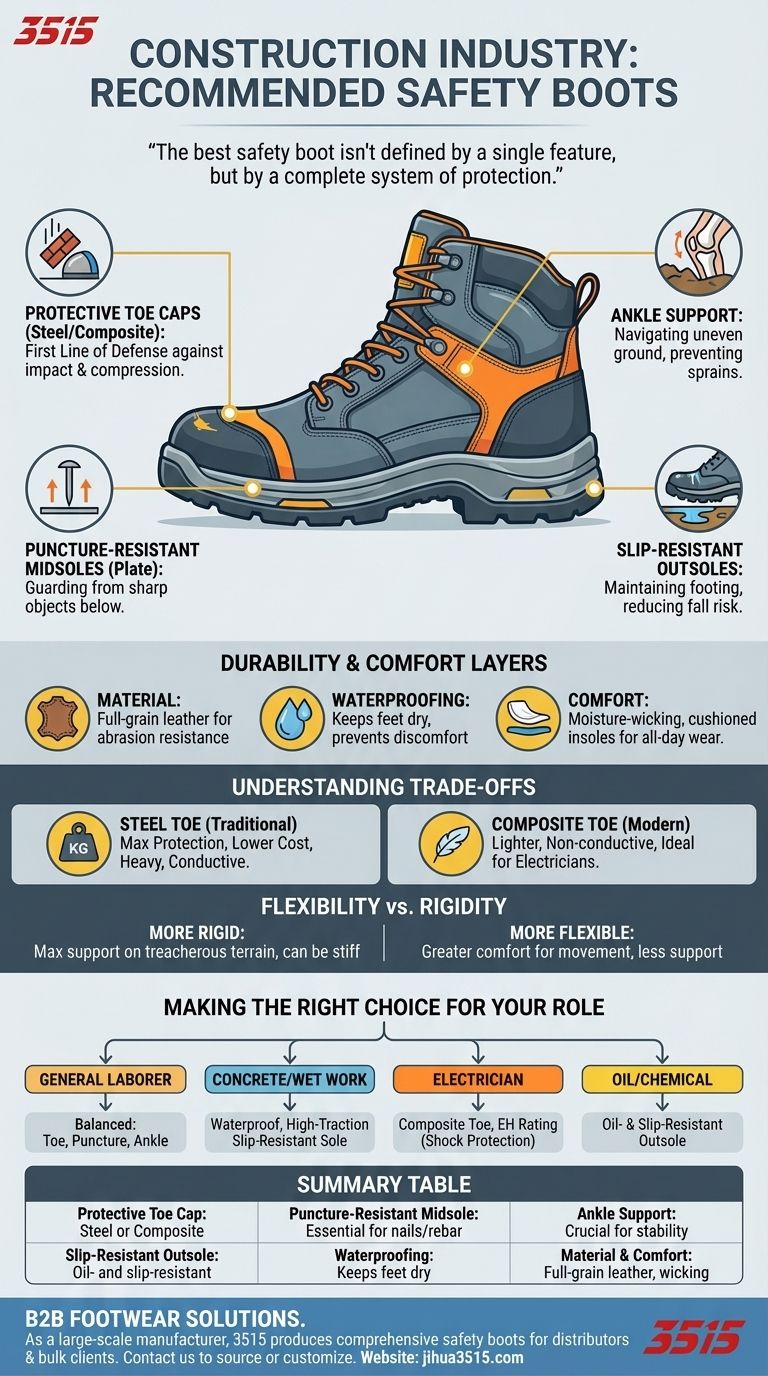 ما هي أحذية السلامة الموصى بها لصناعة البناء؟ ضمان أقصى حماية في موقع العمل دليل مرئي