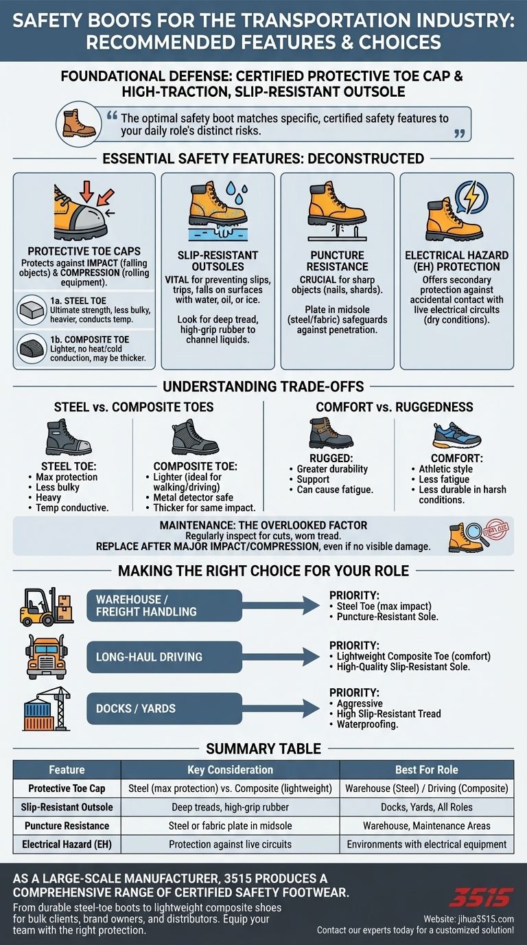 ما هي أحذية السلامة الموصى بها لصناعة النقل؟ ابحث عن المقاس المثالي لدورك دليل مرئي