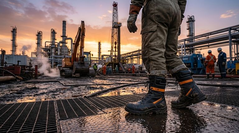 Quali scarponi antinfortunistici sono raccomandati per l'industria petrolifera e del gas? Caratteristiche essenziali per siti pericolosi