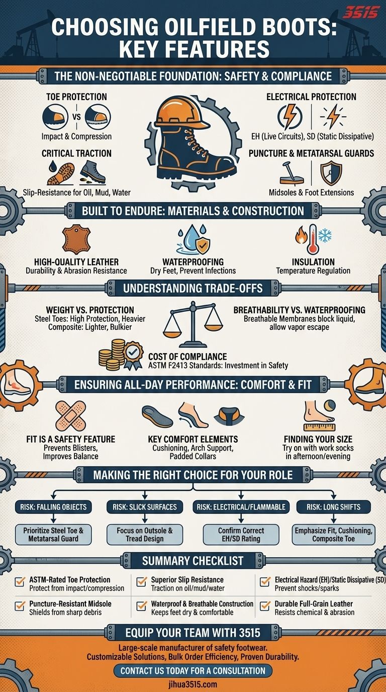 ¿Qué características clave se deben considerar al elegir botas para yacimientos petrolíferos? Garantice la máxima seguridad y durabilidad Guía Visual