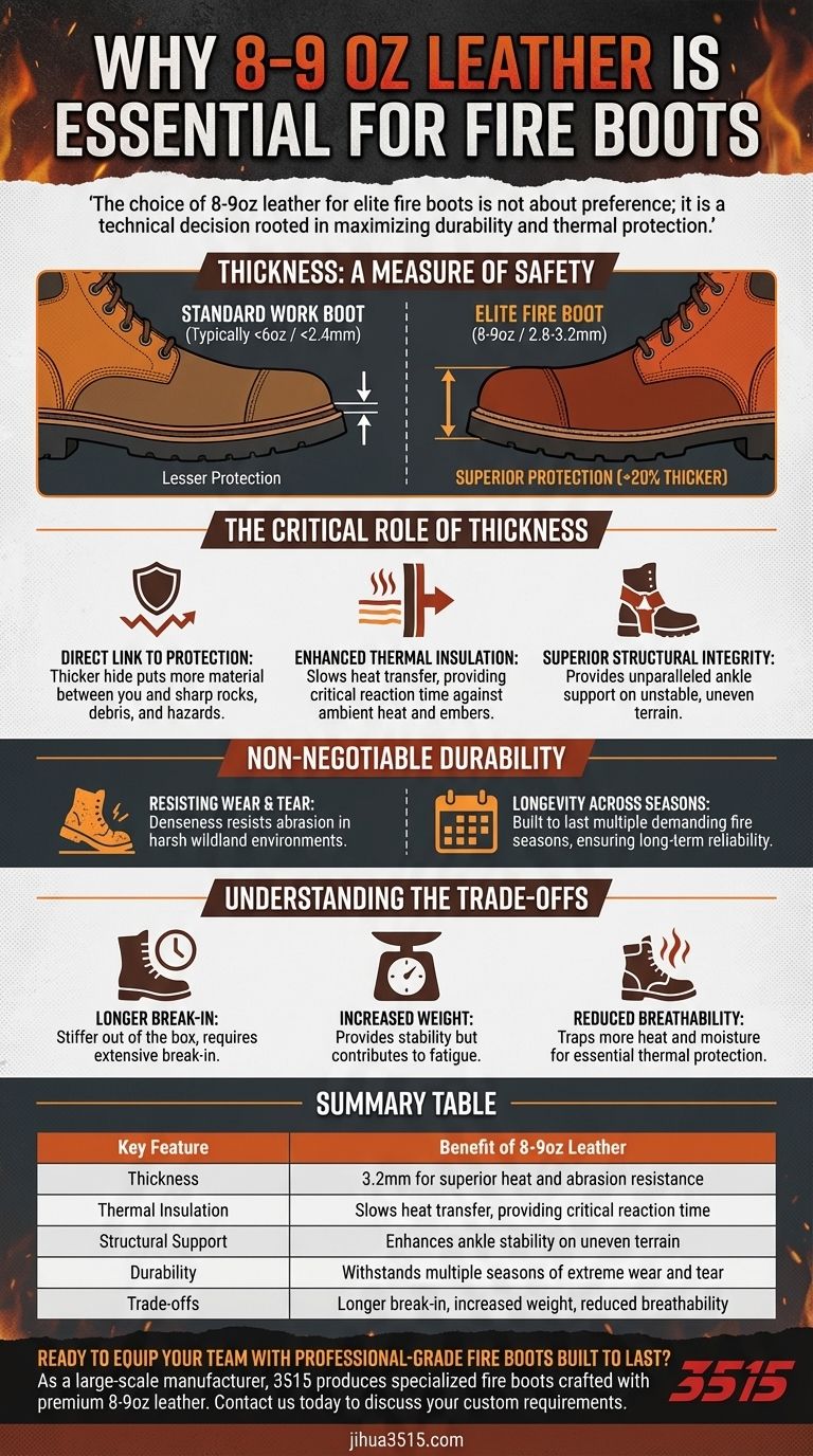 8-9oz 가죽이 방화화에 더 좋은 이유는 무엇인가요? 우수한 보호 및 내구성 설명 시각적 가이드