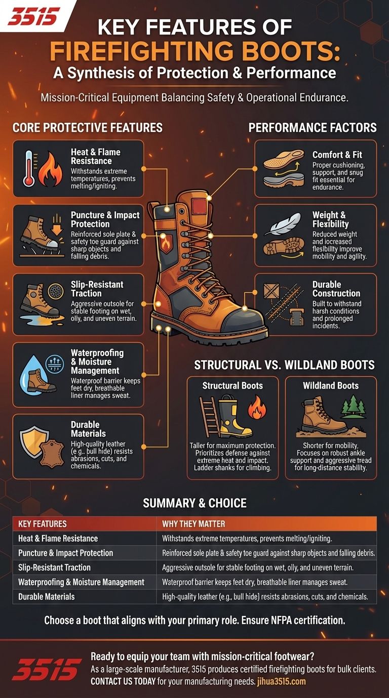 Quais são as características essenciais a procurar em botas de combate a incêndios? Garanta Segurança e Desempenho Máximos Guia Visual