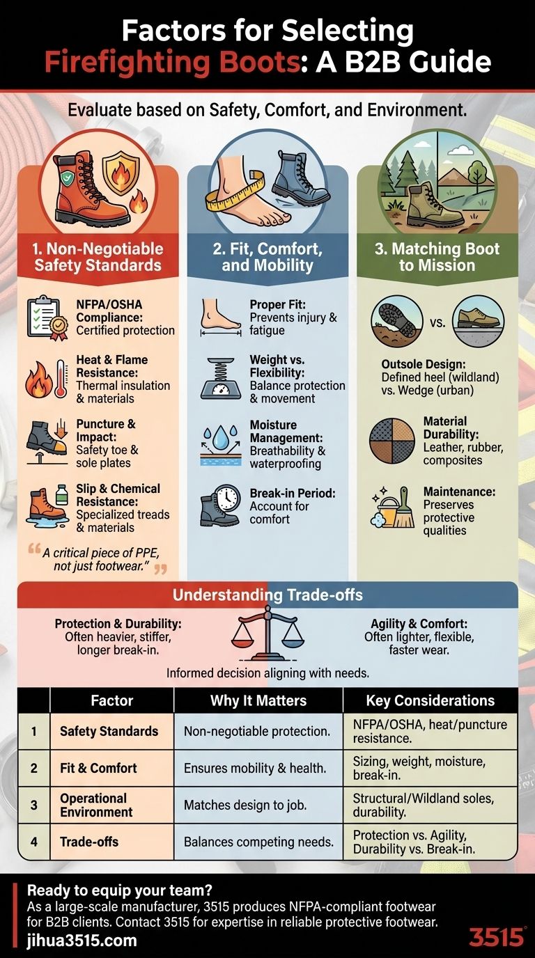 Quali fattori considerare nella scelta degli stivali antincendio? Garantire sicurezza e prestazioni sul lavoro Guida Visiva