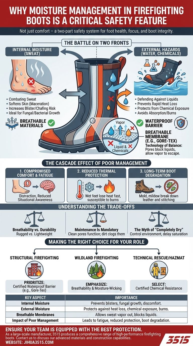 为什么消防靴的湿气管理很重要？对安全和性能至关重要 图解指南