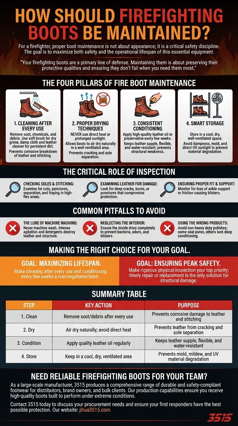 消防靴应如何保养？最大化安全与寿命的 4 步指南 图解指南
