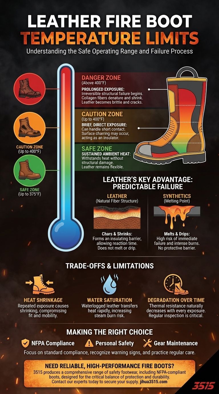 ¿Qué rango de temperatura pueden soportar las botas de bombero de cuero? Una guía sobre los límites de seguridad Guía Visual