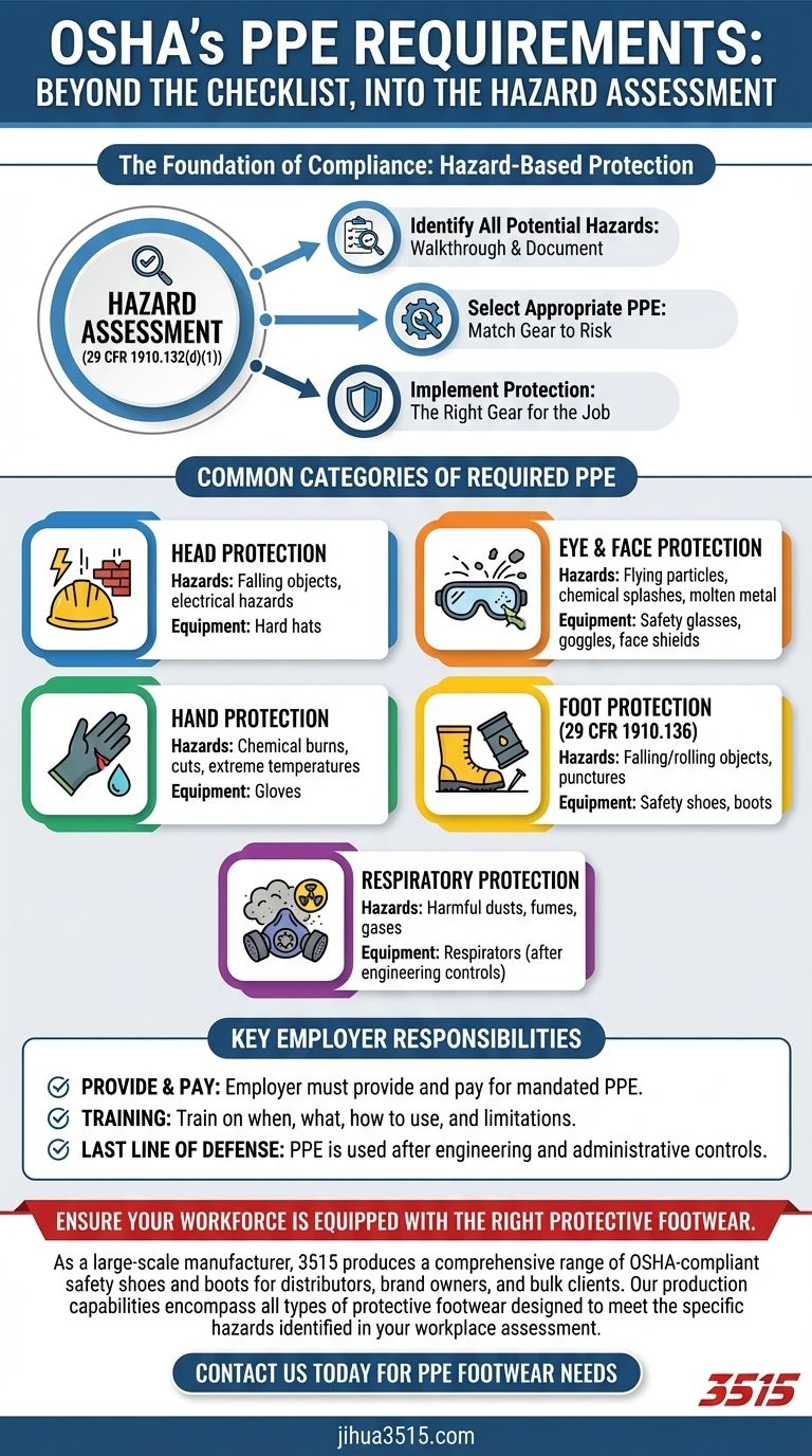 Quel type d'équipement de protection individuelle l'OSHA exige-t-elle ? Un guide de conformité basé sur les risques Guide Visuel