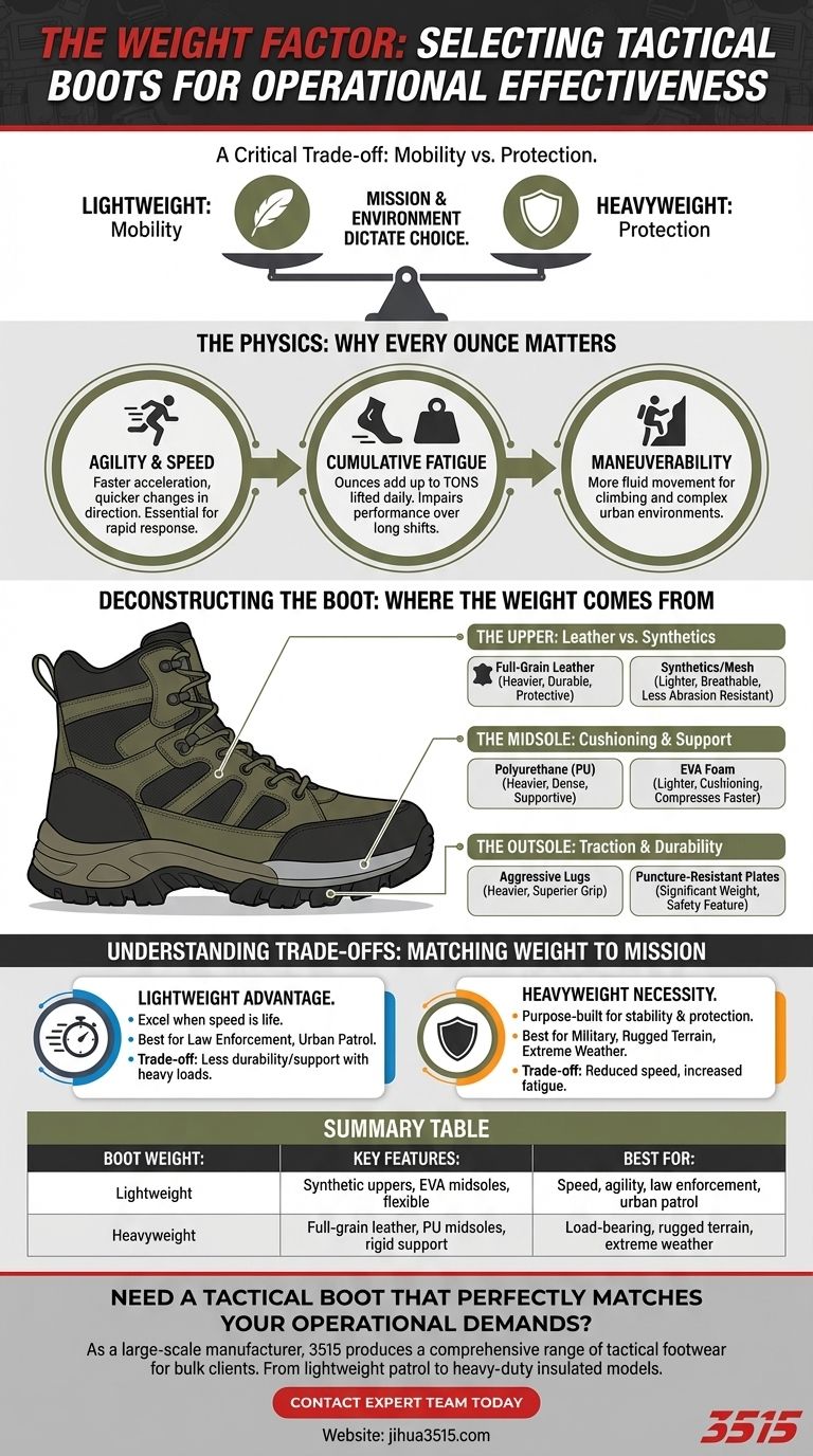 ¿Por qué el peso es un factor importante en la selección de botas tácticas? Equilibrio Movilidad y Protección Guía Visual