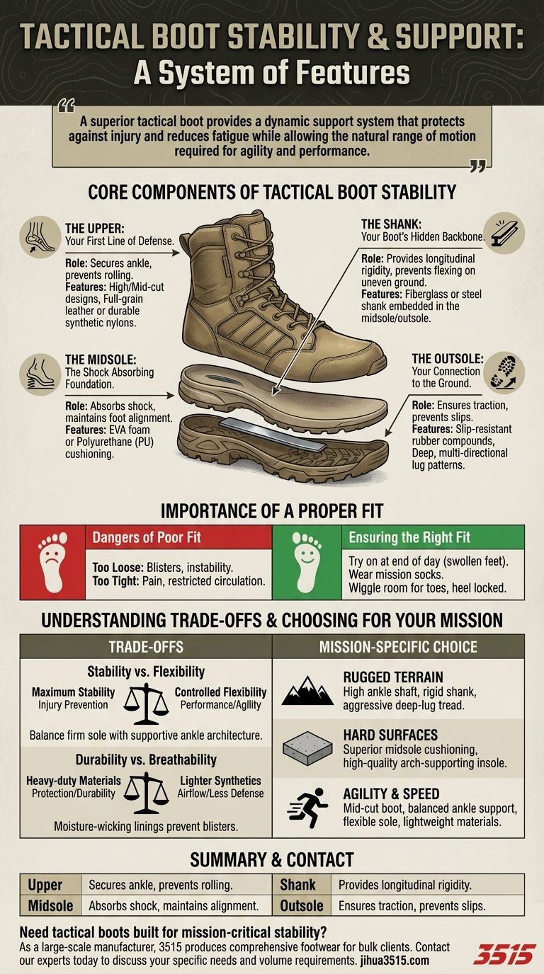Cosa considerare per la stabilità e il supporto negli stivali tattici? Una guida alla protezione della caviglia e alla riduzione della fatica Guida Visiva