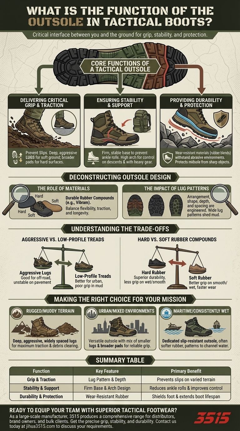Qual è la funzione della suola negli scarponi tattici? La chiave per trazione, stabilità e durata Guida Visiva