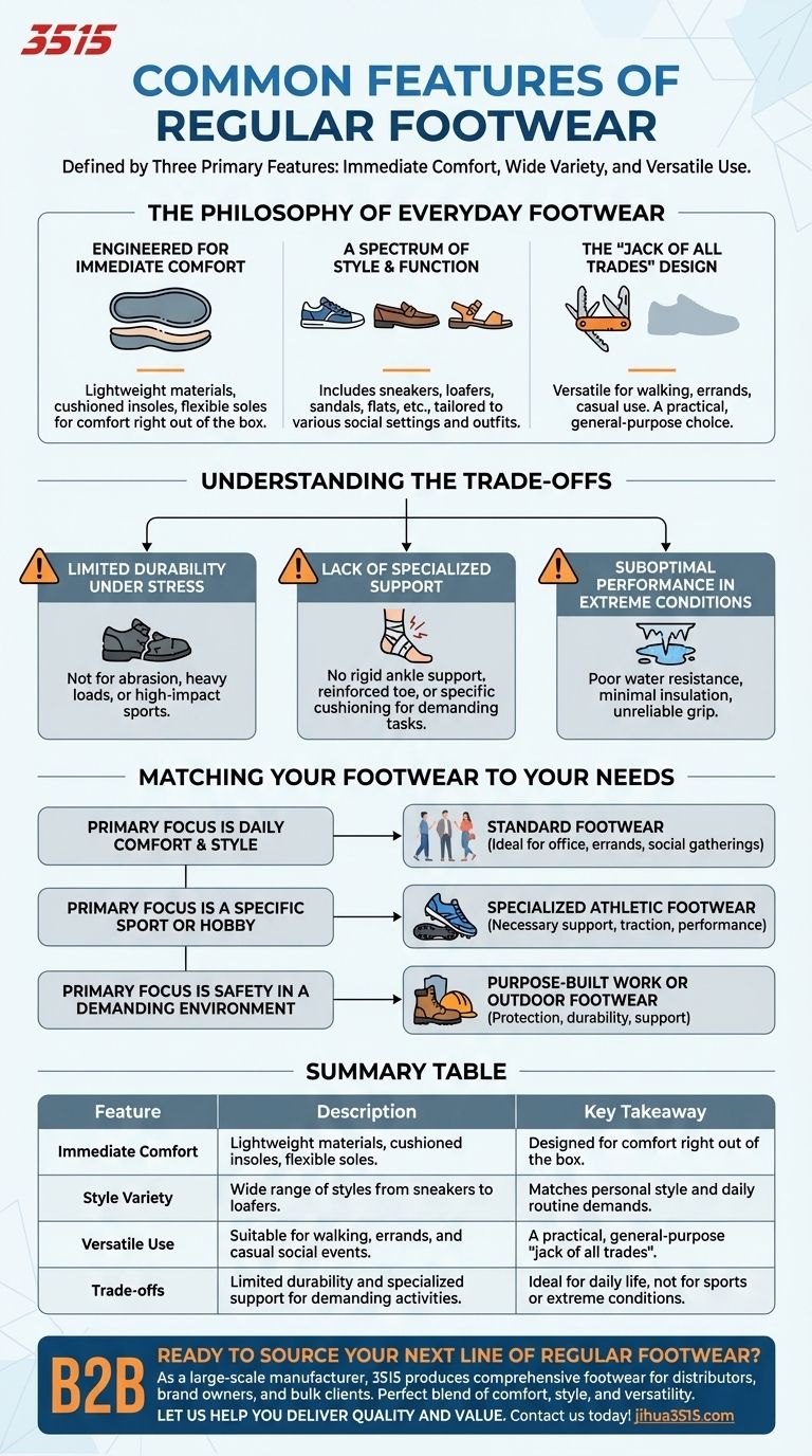 Quali sono le caratteristiche comuni delle calzature normali? Definire comfort e stile quotidiano Guida Visiva