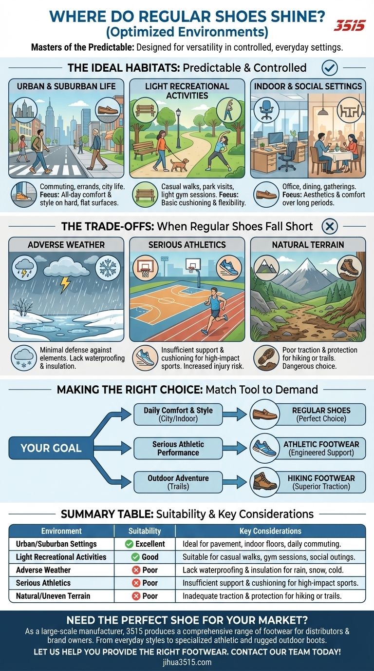 일반 신발은 어떤 환경에 가장 적합한가요? 일상적인 편안함과 스타일을 마스터하세요 시각적 가이드