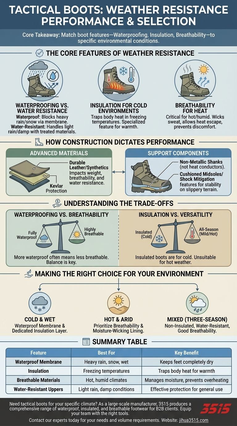 Wie schneiden taktische Stiefel in Bezug auf Wetterbeständigkeit ab? Finden Sie den richtigen Stiefel für jedes Klima Visuelle Anleitung