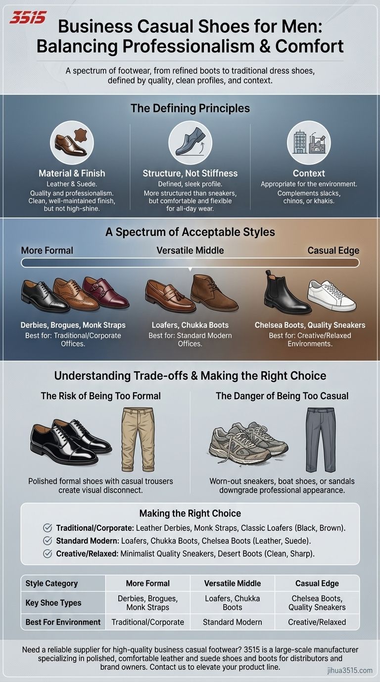 Какие туфли считаются деловым кэжуалом для мужчин? Руководство по элегантной и профессиональной обуви Визуальное руководство