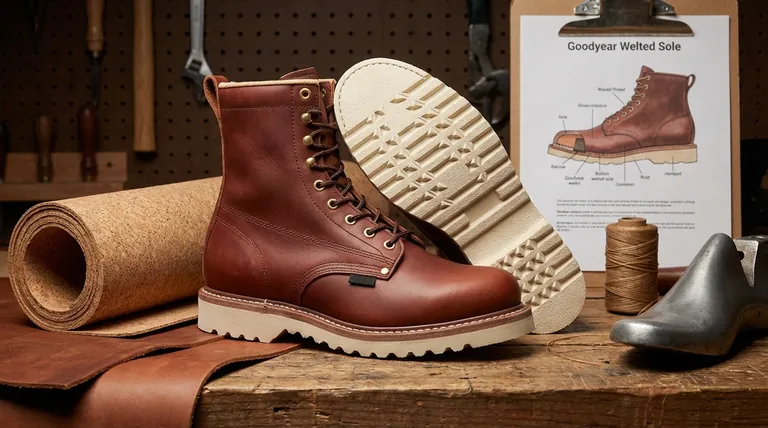 Quels matériaux sont utilisés dans les semelles Goodyear cousues ? Découvrez les composants essentiels pour la durabilité et le confort.