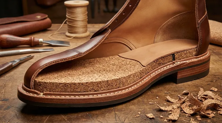 Quel est le but du garnissage en liège dans les chaussures Goodyear Welt ? Découvrez le secret d'un ajustement personnalisé
