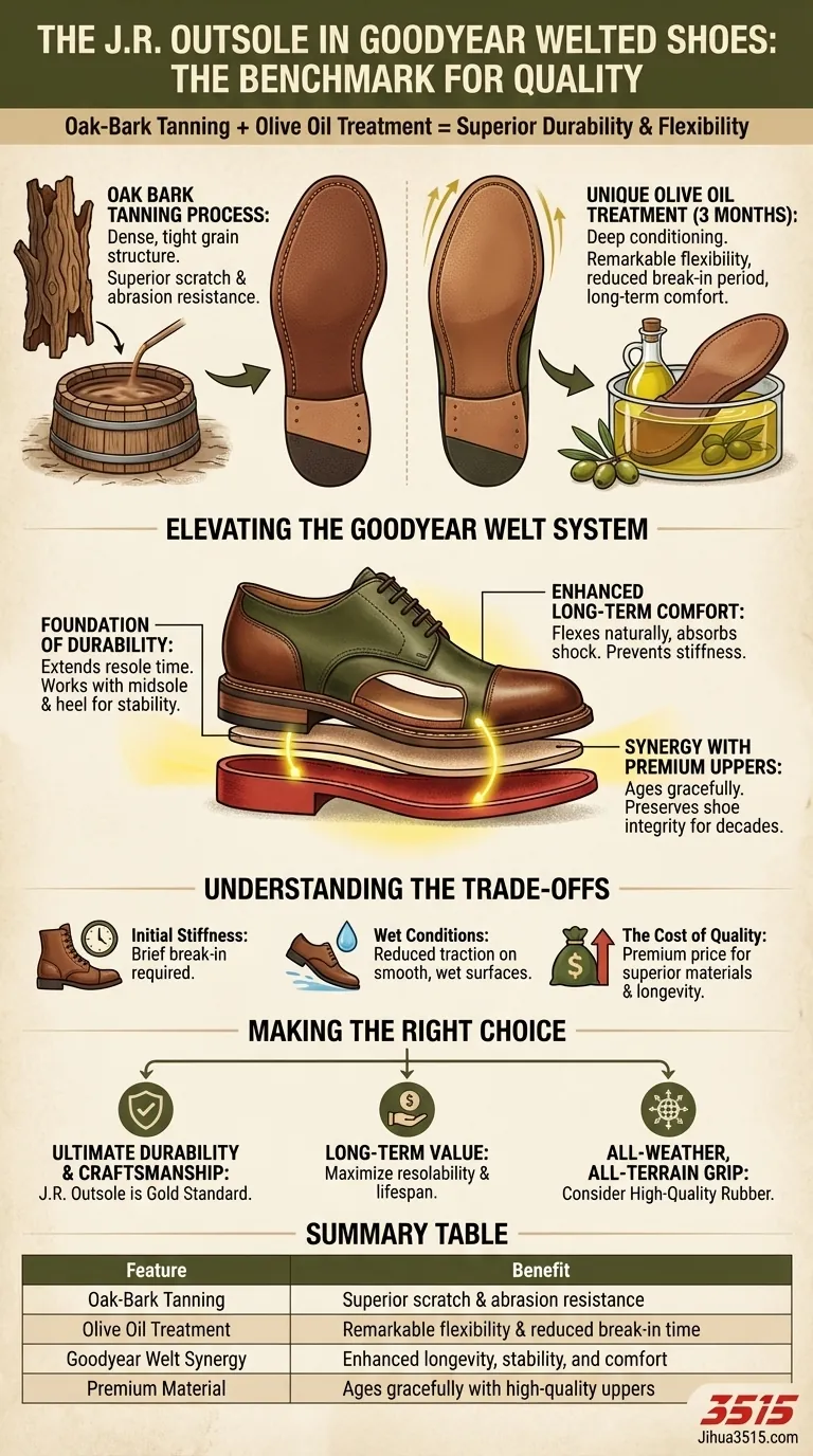 Qu'est-ce qui rend la semelle extérieure J.R. spéciale ? Durabilité et flexibilité inégalées pour vos chaussures Guide Visuel