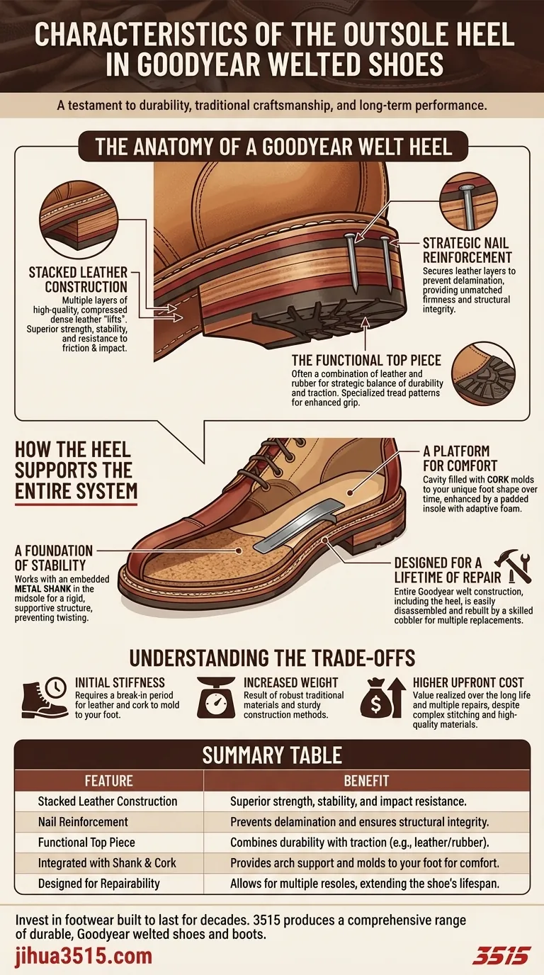 Quelles sont les caractéristiques du talon de la semelle extérieure des chaussures Goodyear Welt ? Un guide sur les chaussures durables et réparables Guide Visuel