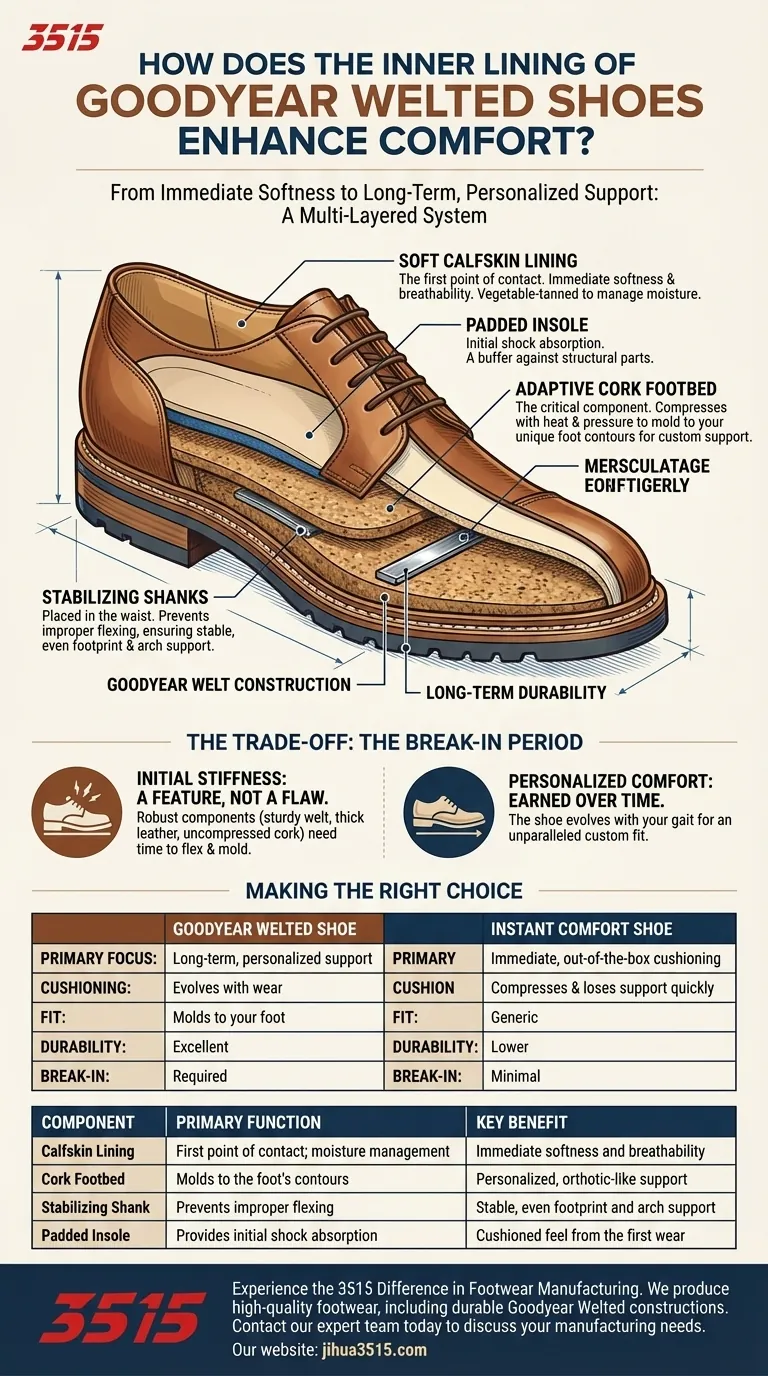 Comment la doublure intérieure des chaussures Goodyear Welted améliore-t-elle le confort ? Découvrez le système de confort multicouche Guide Visuel
