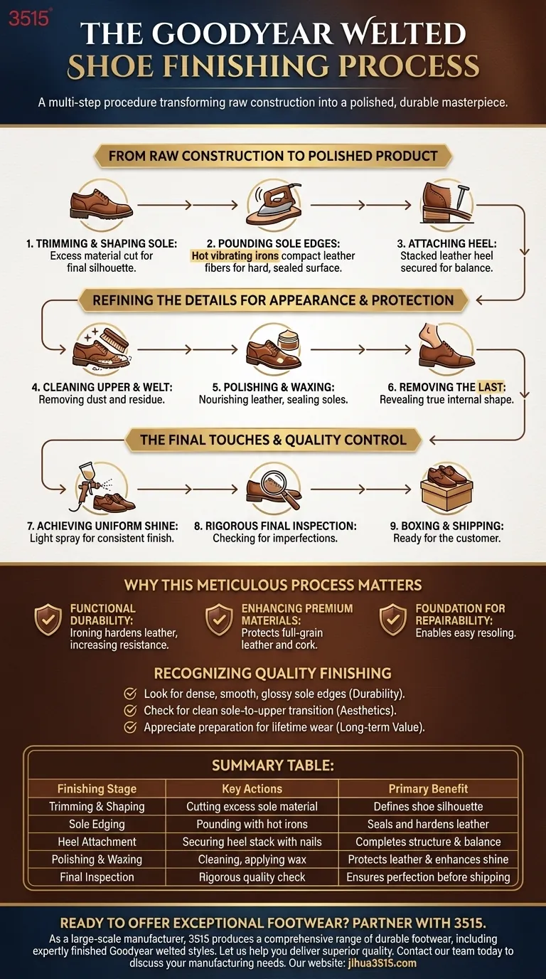 Comment se déroule le processus de finition des chaussures Goodyear cousues ? De la construction brute au chef-d'œuvre poli Guide Visuel