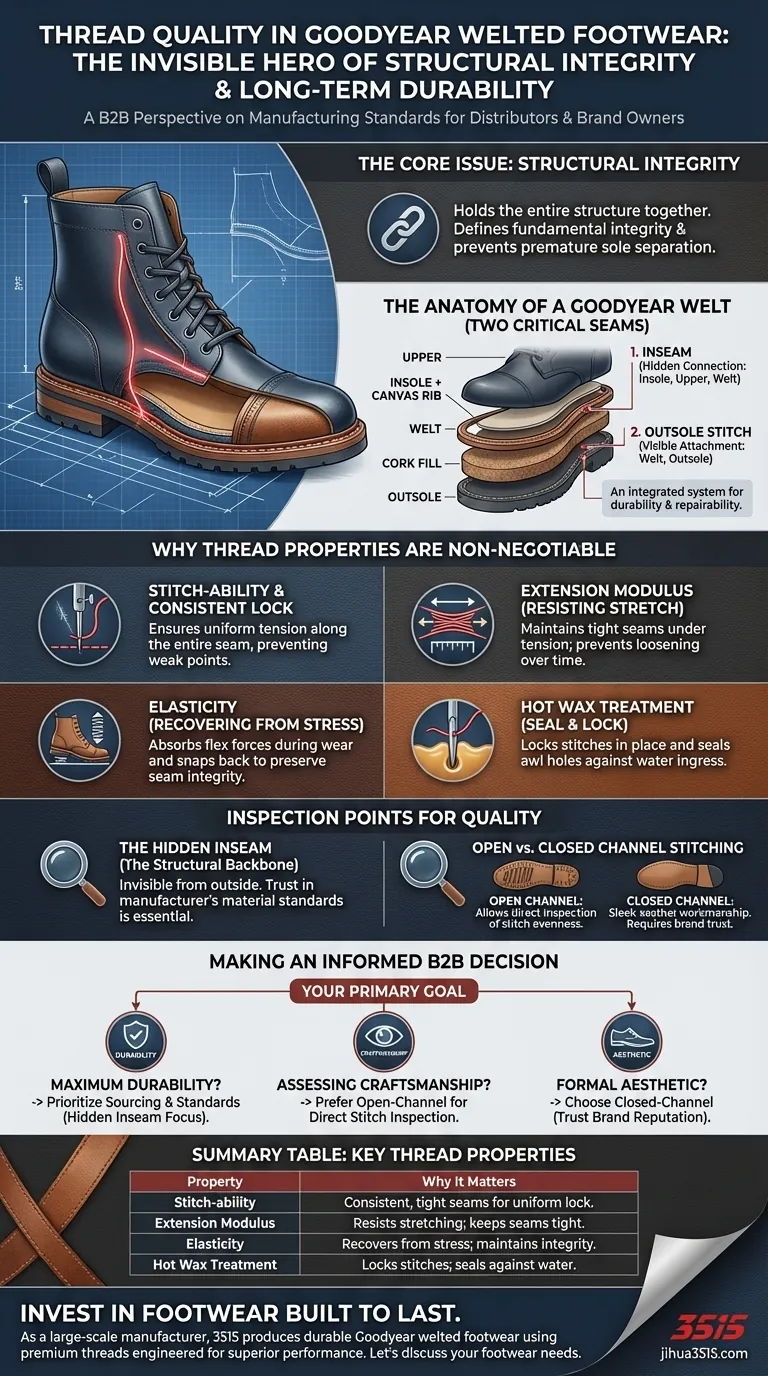 Pourquoi la qualité du fil est-elle importante dans les chaussures cousues Goodyear ? Assurer une durabilité à long terme Guide Visuel